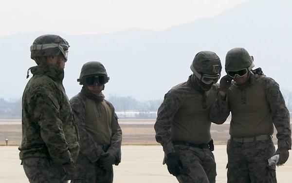 U.S. Marines survey FARP site in South Korea