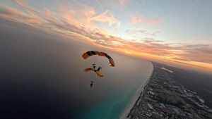 The U.S. Army Parachute Team jumps for Gulf Coast Salute Airshow