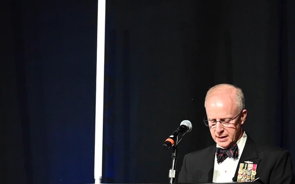 Chief of Naval Operations Adm. Daryl Caudle delivers remarks at the Groton-area Submarine Birthday Ball