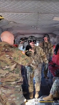 Reenlistment in a CH-47 Chinook