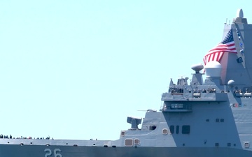 Artemis II recovery mission returns to Naval Base San Diego aboard USS John P. Murtha (4K B-Roll)