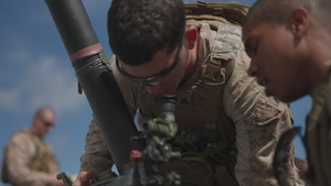 B-Roll: 11th MEU Marines, Sailors Conduct 81 mm Gun Drills Aboard USS Comstock
