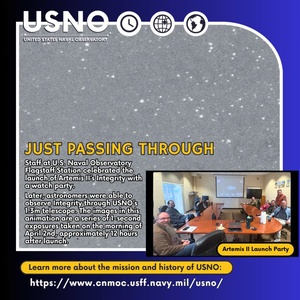 USNO astronomers observe Artemis II Integrity from Flagstaff, AZ