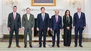 Secretary of State Marco Rubio joins working-level peace talks with Israeli Ambassador to the United States Yechiel Leiter and Lebanese Ambassador to the United States Nada Hamadeh Moawad