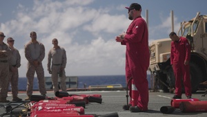 B-Roll: 11th MEU Marines, Sailors Conduct Damage Control Training Aboard USS Comstock