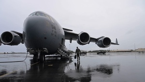 B-roll 204th Airlift Squadron supporting Artemis II mission