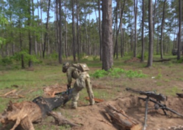 101st Soldiers cut and dig to improve fighting positions on 'gun line' at JRTC