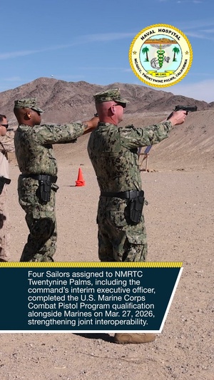 Sailors complete Marine Corps Combat Pistol Program qualification (vertical video)