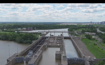 McAlpine Locks and Dam aerial view