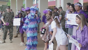 Mokapu Elementary School MCBH honors military children on Purple Up Day