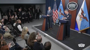 Hegseth, Caine Hold Press Conference