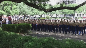 U.S. Marines with MWSS-272 attend welcome event