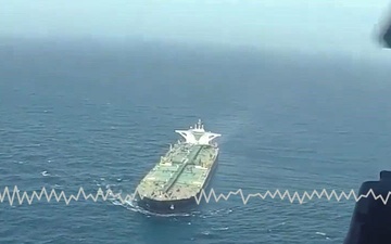 U.S. Navy enforces the blockade on ships entering or departing Iranian ports