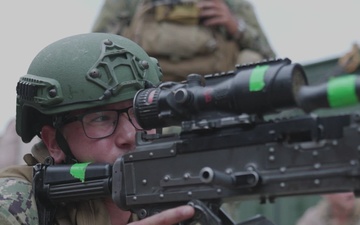B-Roll: 11th MEU Marines, Sailors Conduct a Live-fire M240B Machine Gun Range Aboard USS Comstock