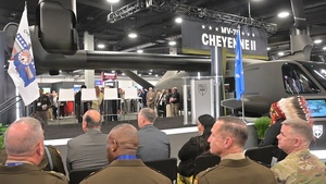 The Cheyenne tribe attends the MV-75 Cheyenne II Aircraft Unveiling.