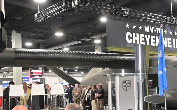 The Cheyenne tribe attends the MV-75 Cheyenne II Aircraft Unveiling.