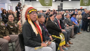 The Cheyenne tribe attends the MV-75 Cheyenne II Aircraft Unveiling.
