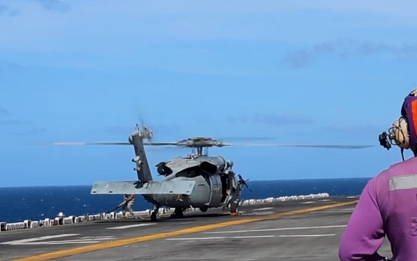 Replenishment-at-Sea aboard USS Iwo Jima