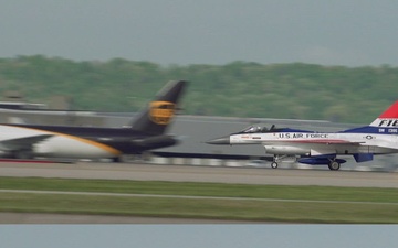 Military aircraft arrive at Kentucky Air Guard Base for Thunder Over Louisville air show