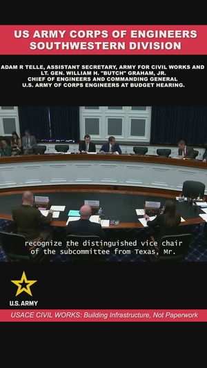 Leaders from the U.S. Army Corps of Engineers testify before the House Appropriations Committee