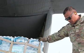 B-roll: 374th Air Wing flies typhoon relief supplies to Saipan