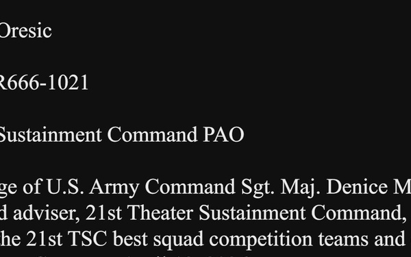 21st TSC Best Squad Day 0 Welcome Brief B-Roll Package