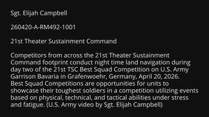 21st Theater Sustainment Command Best Squad Competition Night Land Navigation B-Roll