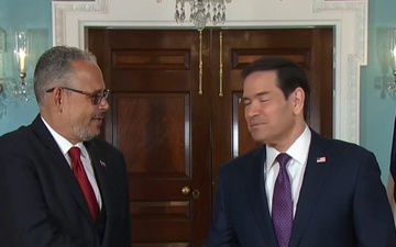 Secretary of State Marco A. Rubio meets with Haitian Prime Minister Alix Didier Fils-Aimé at the Department of State.