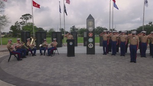 Houston Fleet Week: Quantico Marine Corps Band perform at the Veterans Memorial Wreathe Laying