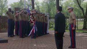 Houston Fleet Week: Quantico Marine Corps Band performs at the Bear Creek Park War Memorial Wreath Laying