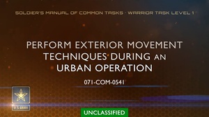 SMCT: Perform Exterior Movement Techniques During an Urban Operation