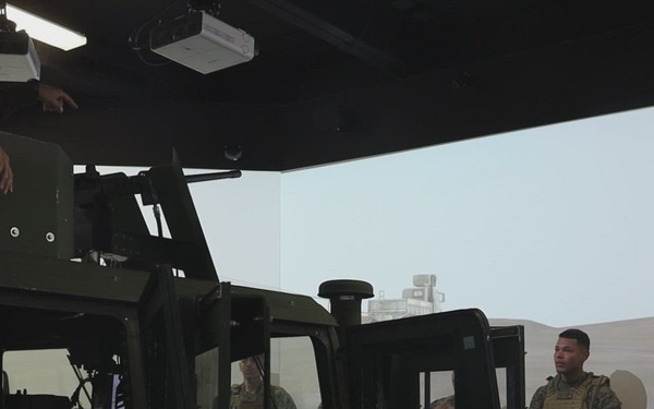 Marines with CLR-1 Conduct Combat Convoy Simulator Training