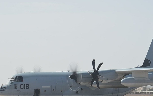 B-roll: US Air Force C-130 Hercules aircraft conducts African Lion 26 logistic resupply