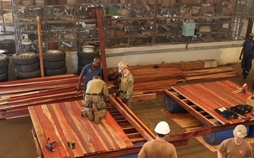 U.S. Navy Seabees Construct Floating Dock During Obangame Express 2026 in Cameroon