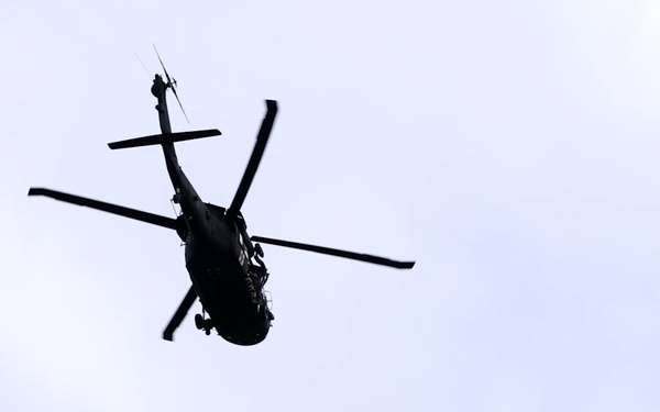 Oklahoma National Guard and Oklahoma Task Force-1 conduct hoist training during Exercise Lightning Strike 2026