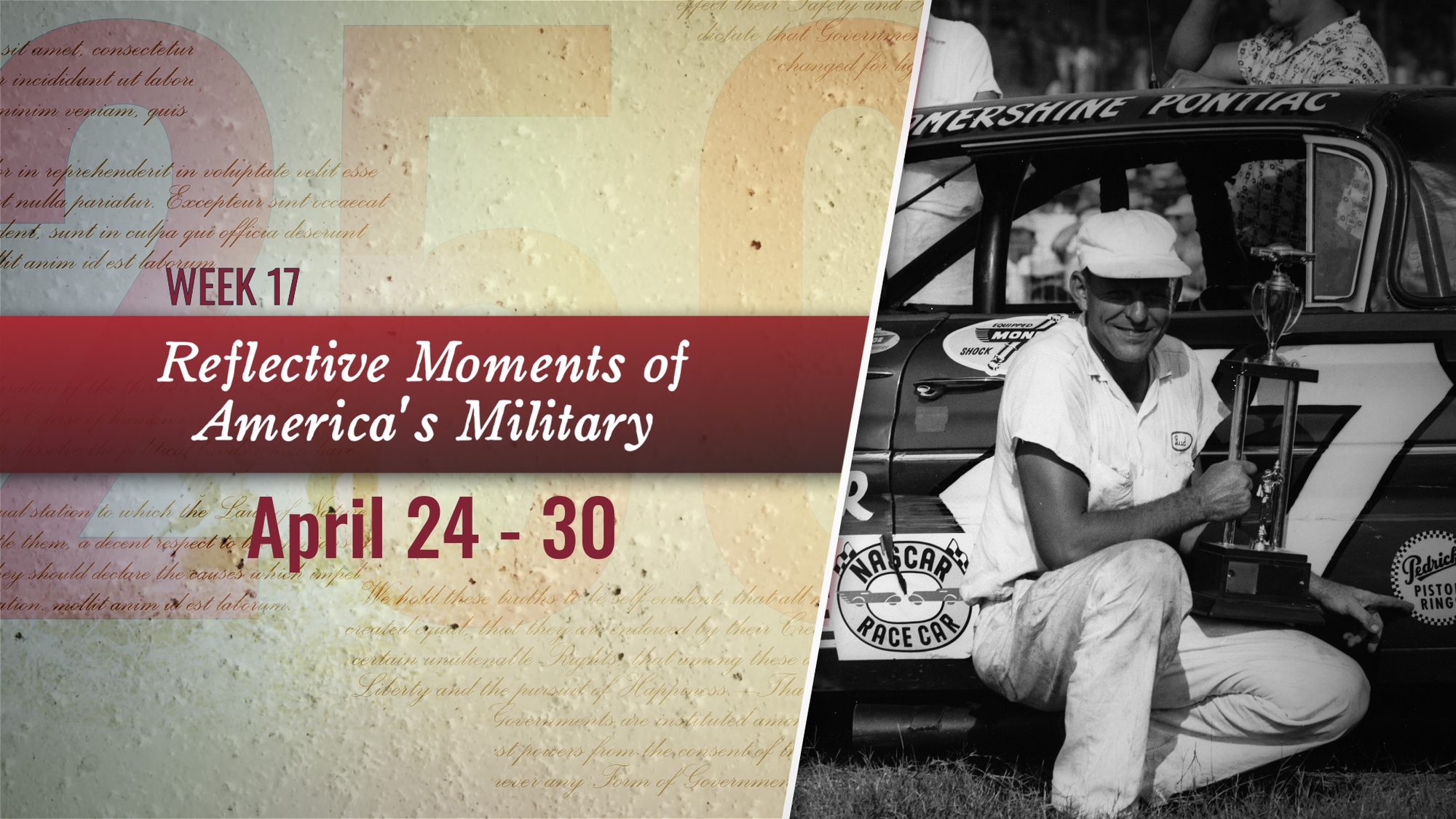 Graphic with text on left and black-and-white photos on right. 