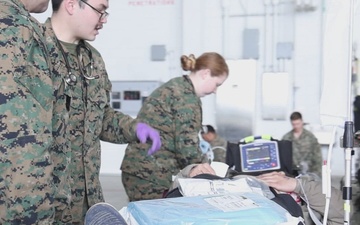 24th MEU CERTEX: U.S. Marines and Sailors conduct a Mass Casualty scenario (B-roll)