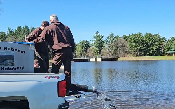 U.S. Fish and Wildlife Service personnel stock trout at Fort McCoy for 2026, Part 1