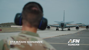 Kadena KC-135 Stratotanker certifies Kunsan Airmen on hot pit procedures