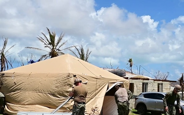 B-Roll: NMCB-1’s Seabees help build tents for Saipan citizens