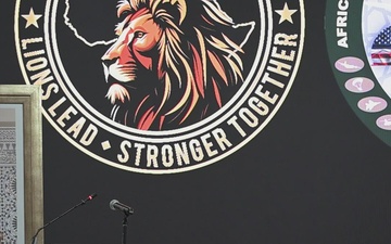 B-roll: US Army Brig. Gen. Daniel Cederman speaks during African Lion 26 opening ceremony