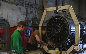Nimitz Sailors Conduct Maintenance
