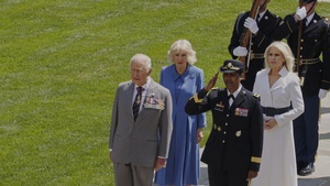 King Charles III and Queen Camilla at Arlington National Cemetery
