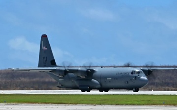 B-Roll: 36th CRS unload typhoon relief supplies in Saipan