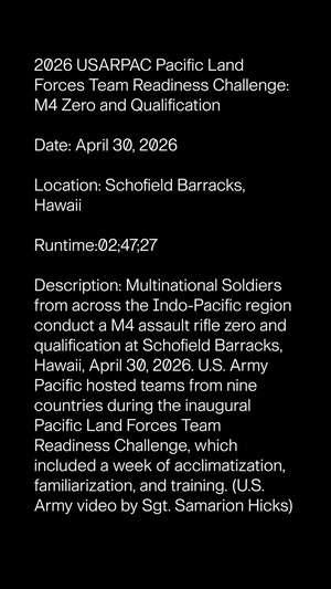 2026 USARPAC Pacific Land Forces Team Readiness Challenge: M4 Zero and Qualification B-Roll