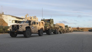 U.S. Marines conduct long-range convoy from Norway to Sweden