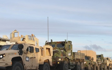 U.S. Marines conduct long-range convoy from Norway to Sweden
