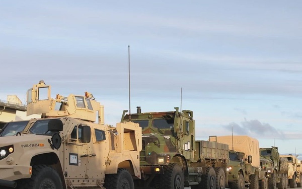 U.S. Marines conduct long-range convoy from Norway to Sweden