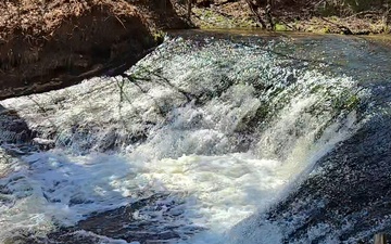 April 2026 views at Trout Falls in Fort McCoy's Pine View Recreation Area, Part 2