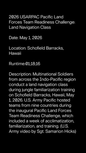2026 USARPAC Pacific Land Forces Team Readiness Challenge: Land Navigation